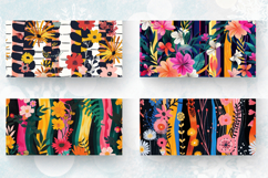 Floral Stripes Party Mug Wrap Sublimation Designs Product Image 2