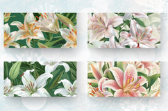 Elegant Lilies Flowers Mug Wrap Sublimation Designs Product Image 2