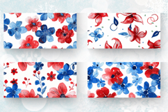 Watercolor 4th of July Flower Mug Wrap Sublimation Designs Product Image 2