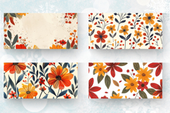 Fall Blooming Flowers Mug Wrap Sublimation Designs Product Image 2