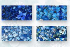Blue Stained Glass Floral Mug wrap Sublimation Designs Product Image 2