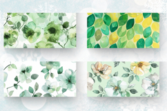 Watercolor Green Pastel Flowers Mug Wrap Sublimation Designs Product Image 2