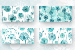 Watercolor Teal Dandelions Mug Wrap Sublimation Designs Product Image 2