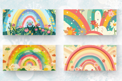Spring Cottagecore Rainbow Mug Wrap Sublimation Designs Product Image 2