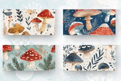 Winter Mushrooms Garden Mug Wrap Sublimation Designs Product Image 2