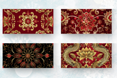 Red &amp; Gold Embroidery Mug Wrap Sublimation Designs Product Image 2
