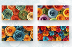 Rolled Paper Flowers Mug Wrap Sublimation Designs Product Image 2