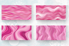 Pink Abstract Waves Mug Wrap Sublimation Designs Product Image 2