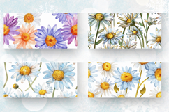 Watercolor Daisy Flower Mug Wrap Sublimation Designs Product Image 2