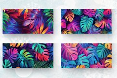 Rainbow Tropical Leaves Mug wrap Sublimation Designs Product Image 2