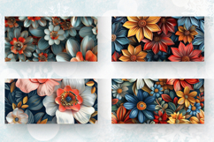3D Boho Flowers Mug Wrap Sublimation Designs Product Image 2