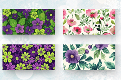 Purple &amp; Green Flowers Mug Wrap Sublimation Designs Product Image 2