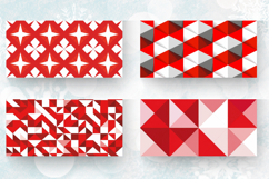 Red and White Geometric shape Mug Wrap Sublimation Designs Product Image 2