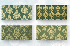 Muted Green and Gold Damask Mug Wrap Sublimation Designs Product Image 2