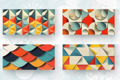 Retro Abstract Geometric Mug Wrap Sublimation Designs Product Image 2