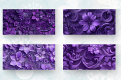 3D Violet Floral Mug Wrap Sublimation Designs Product Image 2