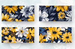 Navy &amp; Yellow Daisy Floral Mug Wrap Sublimation Designs Product Image 2