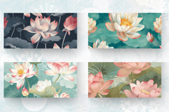 Peaceful Lotus Flowers Mug Wrap Sublimation Designs Product Image 2