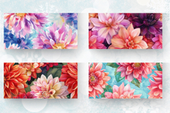 Watercolor Dahlia Flowers mug wrap sublimation Designs Product Image 2