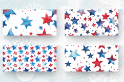 Red &amp; Blue Watercolor Stars Mug Wrap Sublimation Designs Product Image 2
