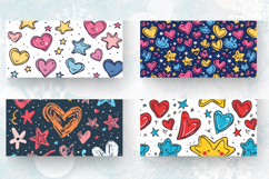 Cute Doodles Hearts Stars Mug Wrap Sublimation Designs Product Image 2