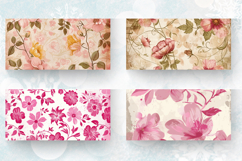 Pink Vintage Flowers Mug Wrap Sublimation Designs Product Image 2