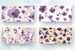Purple Pressed Flowers Mug Wrap Sublimation Designs Product Image 2