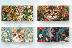 Kitten in Wildflowers Mug Wrap Sublimation Designs Product Image 2