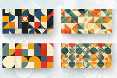 Retro Geometric Shapes Mug Wrap Sublimation Designs Product Image 2