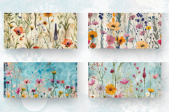 Mixed Media Wildflowers Mug Wrap Sublimation Designs Product Image 2