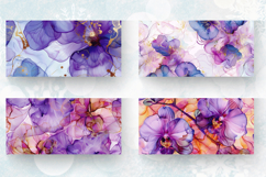Orchid Alcohol Ink Flowers Paper Mug Wrap Sublimation Design Product Image 2