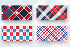 Red Blue White Plaid Mug Wrap Sublimation Designs Product Image 2