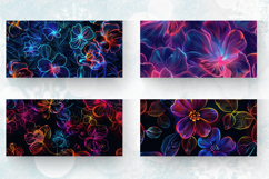 Neon Flowers Crafted Mug Wrap Sublimation Designs Product Image 2