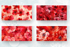 Red Watercolor Flowers Mug Wrap Sublimation Designs Product Image 2