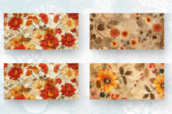 Vintage Fall Flowers mug wrap sublimation Designs Product Image 2