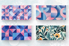 Blue and Pink Geometric shape Mug Wrap Sublimation Designs Product Image 2