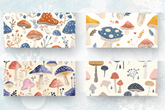 Pastel Garden Whimsical Mushroom Mug Wrap Sublimation Design Product Image 2