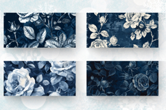 Vintage Navy Roses Mug Wrap Sublimation Designs Product Image 2