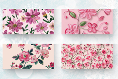 Pink Embroidery Flowers Mug Wrap Sublimation Designs Product Image 2