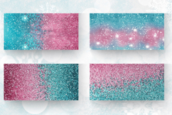 Ombre Pink &amp; Turquoise Glitter Mug Wrap Sublimation Designs Product Image 2