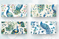 Watercolor Peacock mug wrap sublimation Designs Product Image 2
