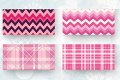 Pink plaid Christmas Mug Wrap Sublimation Designs Product Image 2