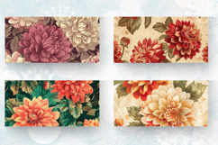 Vintage Dahlia Flowers mug wrap sublimation Designs Product Image 2