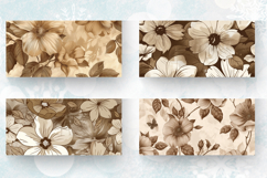 Sepia Flowers Mug Wrap Sublimation Designs Product Image 2