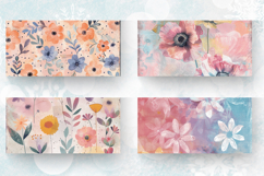 Pastel Mixed Media Flowers Mug Wrap Sublimation Designs Product Image 2