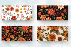 Fall Embroidery Flowers Mug Wrap Sublimation Designs Product Image 2