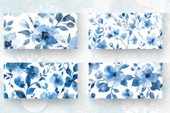 Pastel Blue Watercolor Floral Mug Wrap Sublimation Designs Product Image 2