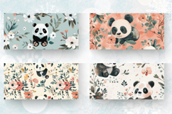 Floral Baby Panda Mug Wrap Sublimation Designs Product Image 2