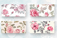 Watercolor Pink Roses Mug Wrap Sublimation Designs Product Image 2