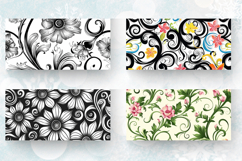 Swirling Flowers Mug Wrap Sublimation Designs Product Image 2